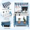 Double-sided Wooden Play Kitchen and Grocery Stand with Stoves for Kids 3+ Years Old - 23" x 22" x 34" (L x W x H)